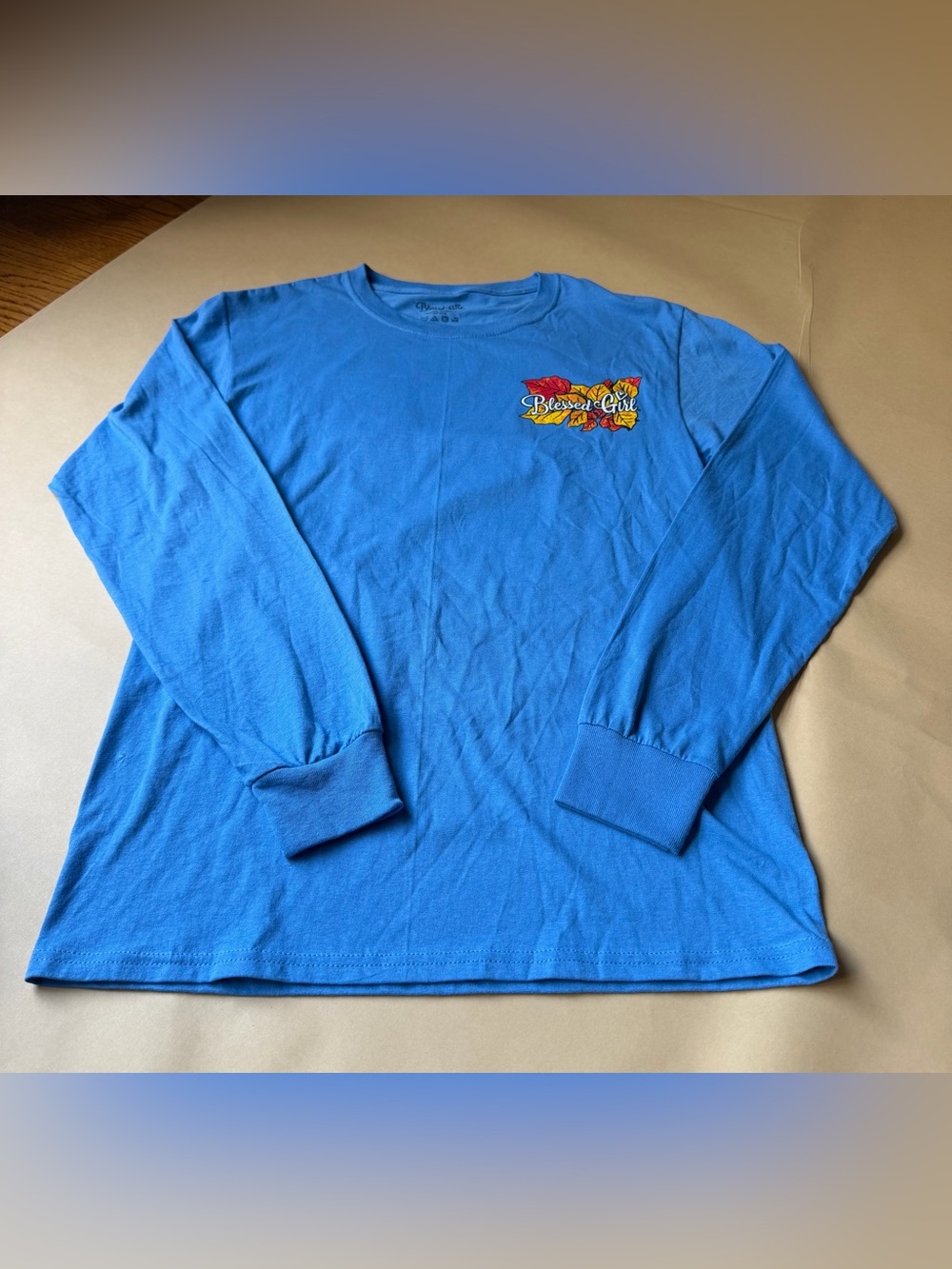 Blessed Girl Cardinal Fall Long Sleeve Tee Women’s Blue Christian Small